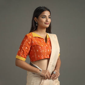 Orange - Sambalpuri Cotton Stitched Ikat Blouse 05