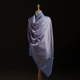 Pochampally Ikat Pure Handwoven Merino Wool x Silk Shawl 04