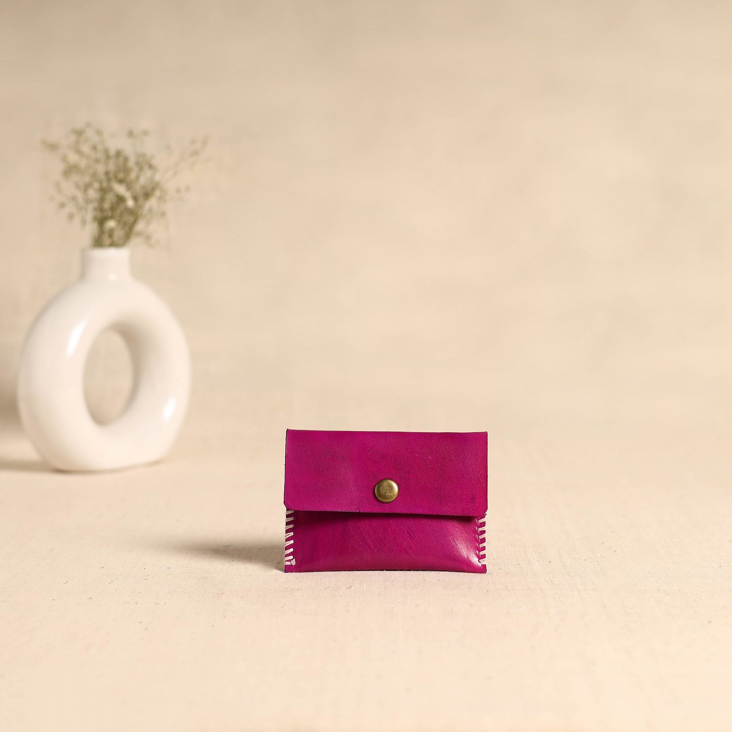 Traditional Kutch Hand Embroidery Leather Card Holder 77