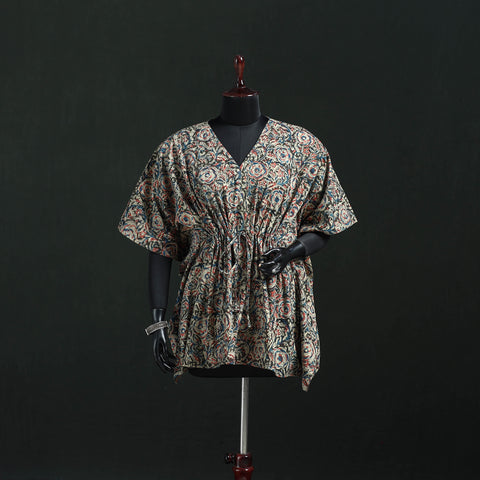 Kalamkari Hand Block Print Natural Dyed Cotton Kaftan (Short) 36