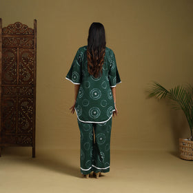 Buy Green Tie & Dye Cotton Shibori Co-Ord Set Online