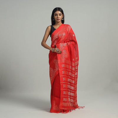 Phulia Bengal Hand Weaving Silk Cotton Saree