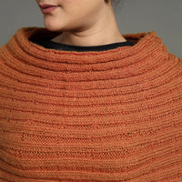 Orange - Kumaun Hand Knitted Woolen Cowl 136