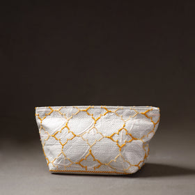  Taat Wool Thread Hand Embroidered Upcycled Pouch 