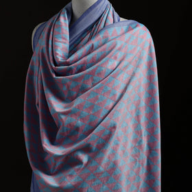 Pochampally Ikat Pure Handwoven Merino Wool x Silk Shawl 04