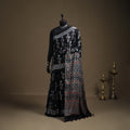 Ajrakh Hand Block Print Natural Dyed Modal Silk Saree 08