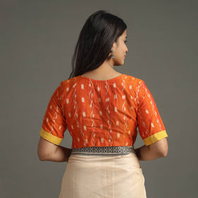Orange - Sambalpuri Cotton Stitched Ikat Blouse 05