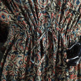 Multicolor - Kalamkari Hand Block Print Natural Dyed Cotton Kaftan (Short) 36