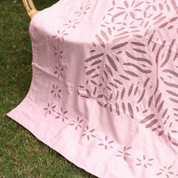 Pink - Barmer Applique Cutwork Cotton Single Bed cover (60 x 90 in)