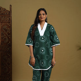 Buy Green Tie & Dye Cotton Shibori Co-Ord Set Online