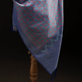 Pochampally Ikat Pure Handwoven Merino Wool x Silk Shawl 04