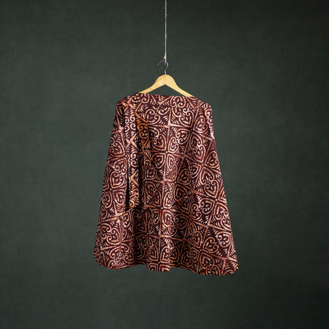 Maroon - Batik Print Cotton Wrap Around Skirt 101