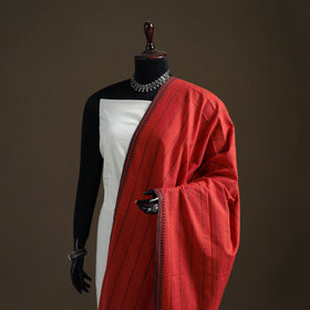 Jacquard Woven Cotton Dupatta with Tassels 03