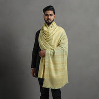 Yellow - Kumaun Handwoven Pure Merino Wool Shawl for Men 13