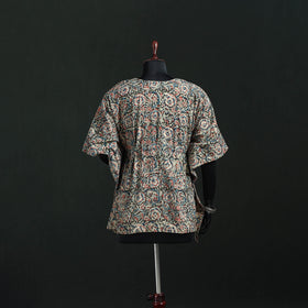 Multicolor - Kalamkari Hand Block Print Natural Dyed Cotton Kaftan (Short) 36