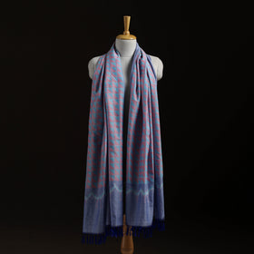 Pochampally Ikat Pure Handwoven Merino Wool x Silk Shawl 04