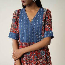 Red - Natural Dyed Block Print Cotton Kalamkari Kurta 01