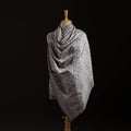 Pochampally Ikat Pure Handwoven Merino Wool x Silk Shawl 05