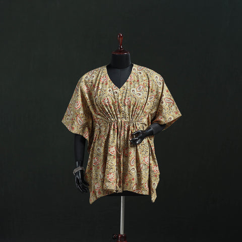 Kalamkari Hand Block Print Natural Dyed Cotton Kaftan (Short) 37