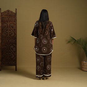Buy Brown Tie & Dye Cotton Shibori Co-Ord Set Online in India