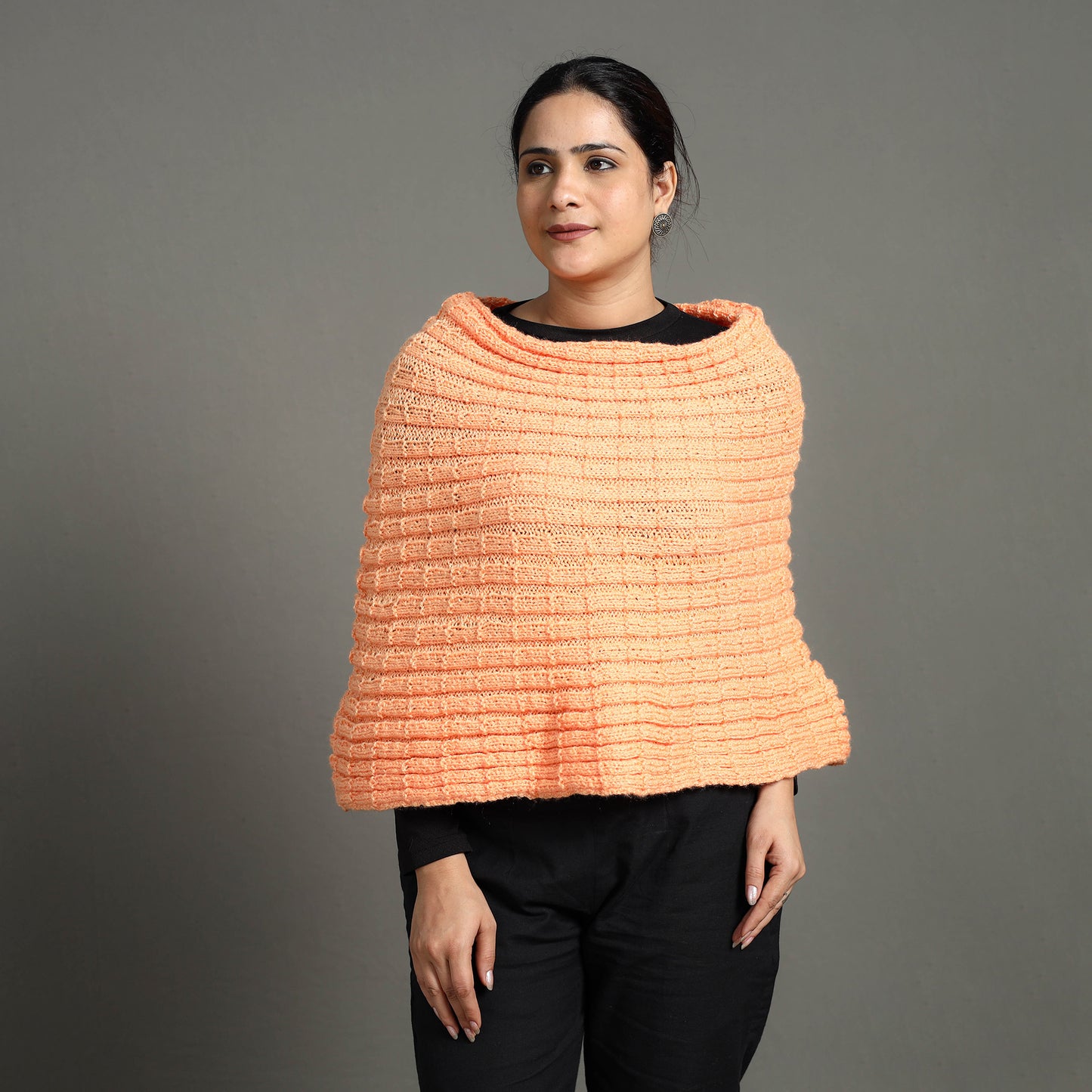 Orange - Kumaun Hand Knitted Woolen Cowl 138