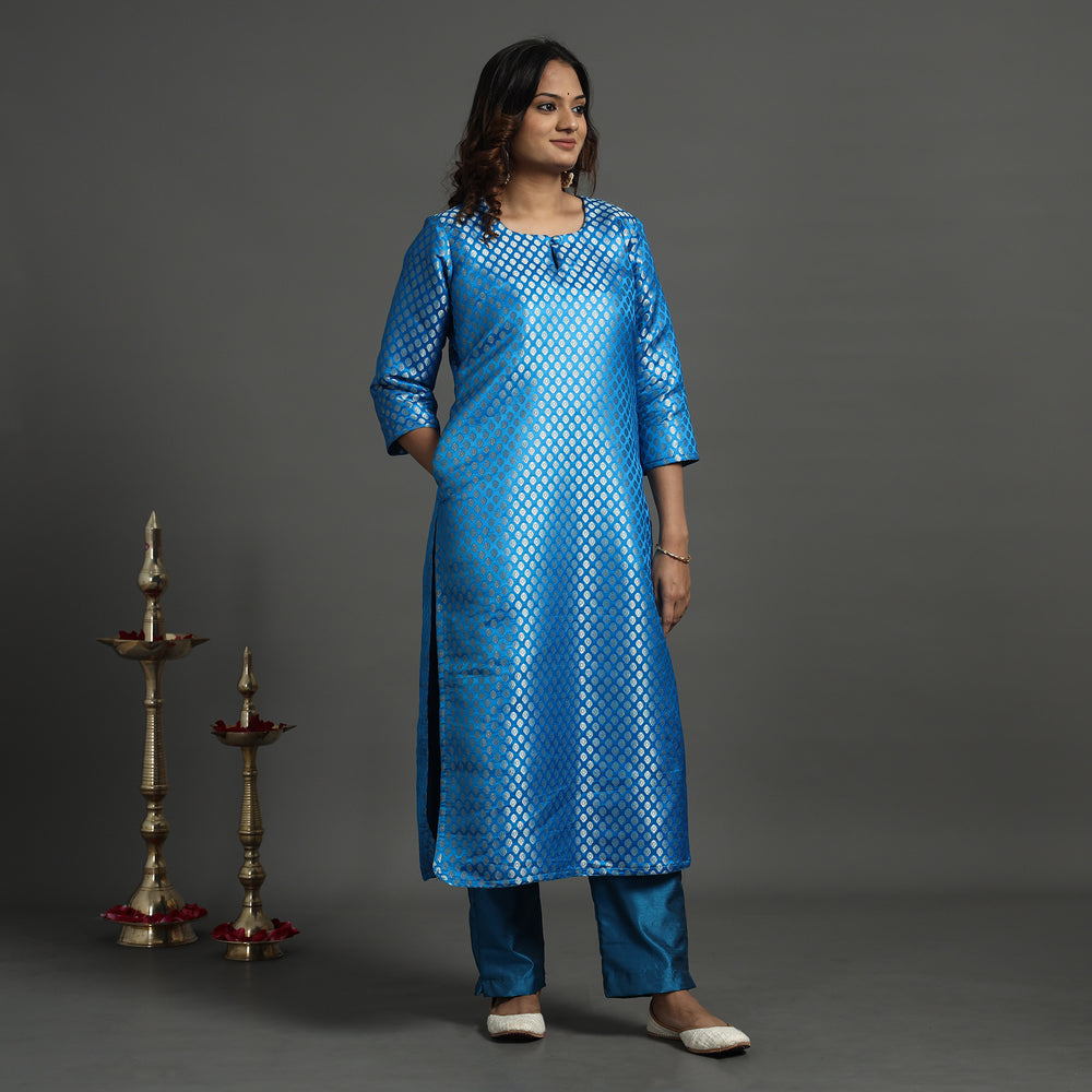 Banarasi Kurta with Palazzo & Dupatta Set