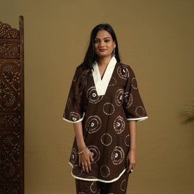 Buy Brown Tie & Dye Cotton Shibori Co-Ord Set Online in India