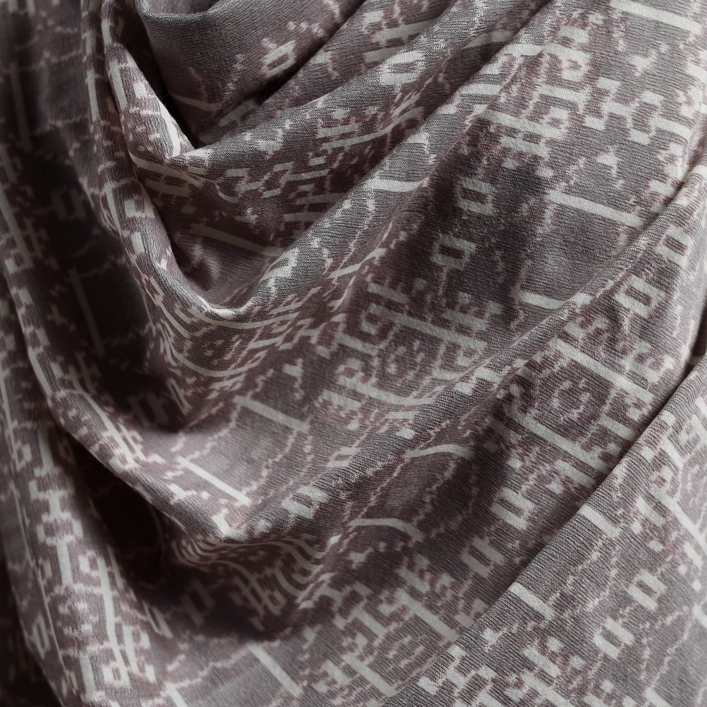 Pochampally Ikat Pure Handwoven Merino Wool x Silk Shawl 05