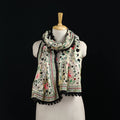 Ranihati Chanderi Silk Hand Embroidered Stole with Pom Pom 264