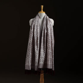 Pochampally Ikat Pure Handwoven Merino Wool x Silk Shawl 05