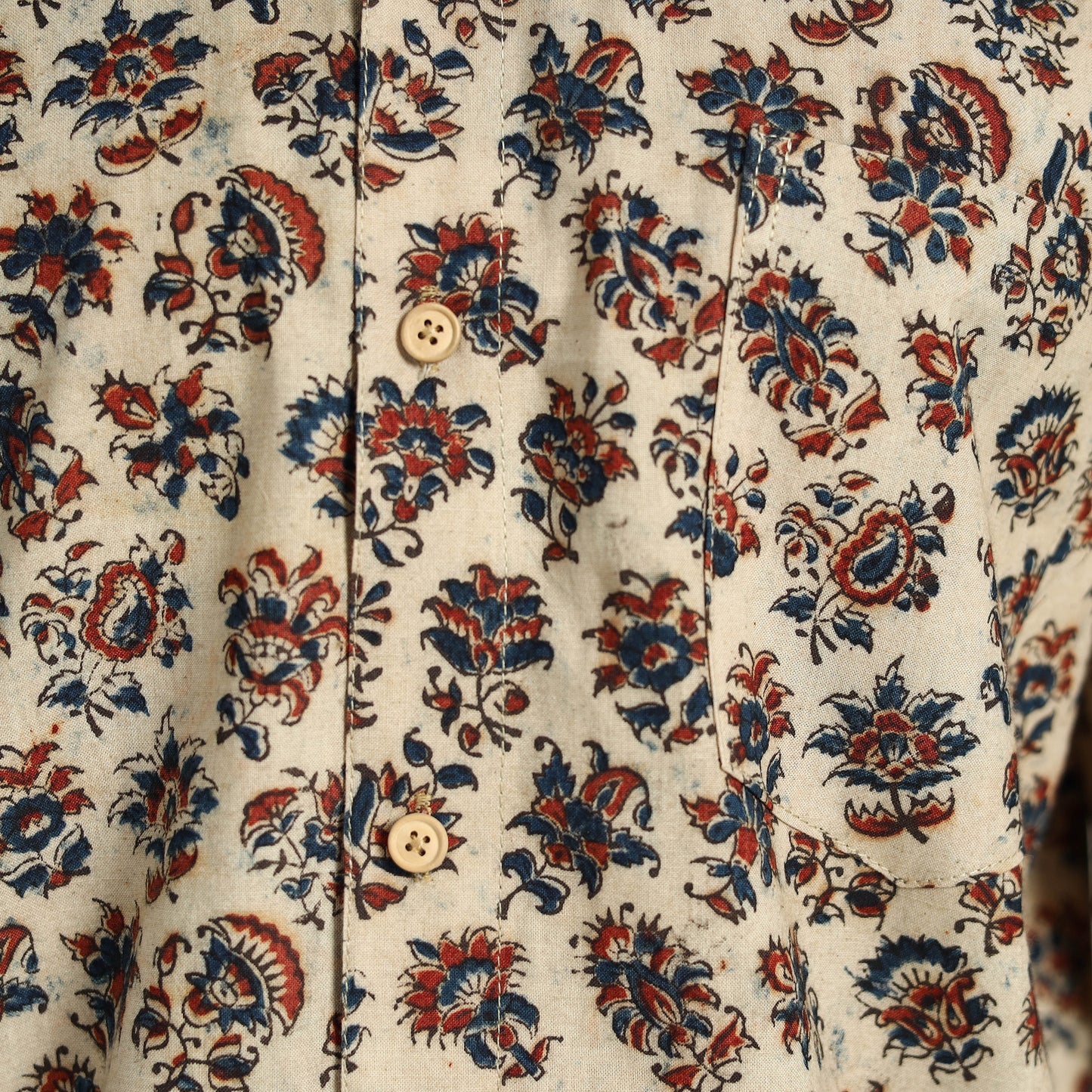 Pedana Block Print Cotton Men Kalamkari Shirt 03