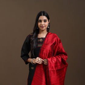 Black - Bhagalpuri Handloom Tussar Silk Suit Set 10