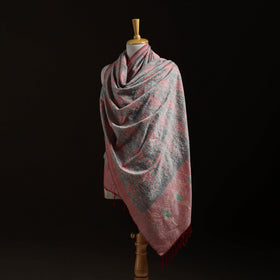 Pochampally Ikat Pure Handwoven Merino Wool x Silk Shawl 06