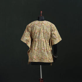 Beige - Kalamkari Hand Block Print Natural Dyed Cotton Kaftan (Short) 37