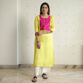 Buy Modal Silk Plain Long Straight Kurta 10 Online at iTokri.com