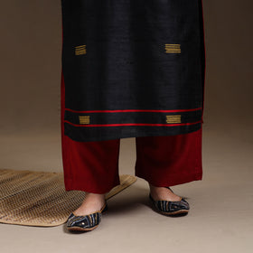 Black - Bhagalpuri Handloom Tussar Silk Suit Set 10