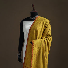 Jacquard Woven Cotton Dupatta with Tassels 01