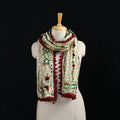 Ranihati Chanderi Silk Hand Embroidered Stole with Pom Pom 267