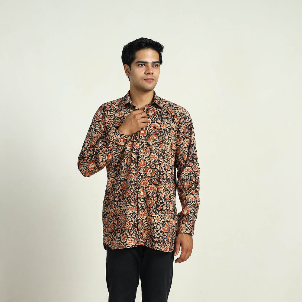 Pedana Block Print Cotton Men Kalamkari Shirt 07