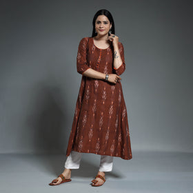 Buy Pochampally Ikat Weave Cotton Long A-Line Kurta 15 Online at iTokri.com