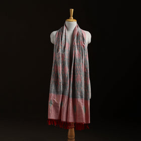 Pochampally Ikat Pure Handwoven Merino Wool x Silk Shawl 06