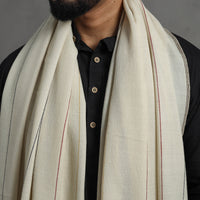 White - Kumaun Handwoven Pure Merino Wool Shawl for Men 14