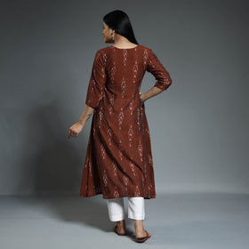 Buy Pochampally Ikat Weave Cotton Long A-Line Kurta 15 Online at iTokri.com