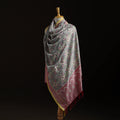 Pochampally Ikat Pure Handwoven Merino Wool x Silk Shawl 07