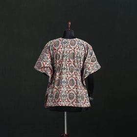 Multicolor - Kalamkari Hand Block Print Natural Dyed Cotton Kaftan (Short) 38