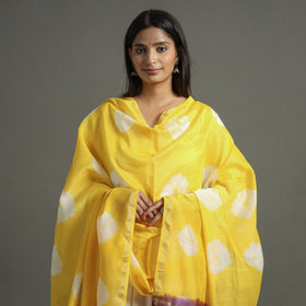  Shibori Tie-Dye Handloom Chanderi Silk Dupatta with Zari Border 72 Online at iTokri.com