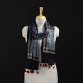 Ajrakh Hand Block Print Natural Dyed Mashru Silk Stole 29