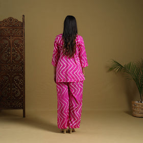Buy Pink Tie & Dye Cotton Shibori Co-Ord Set Online in India