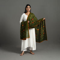 Green - Kutch Tie-Dye Cotton Bandhani Dupatta 02