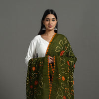 Green - Kutch Tie-Dye Cotton Bandhani Dupatta 02